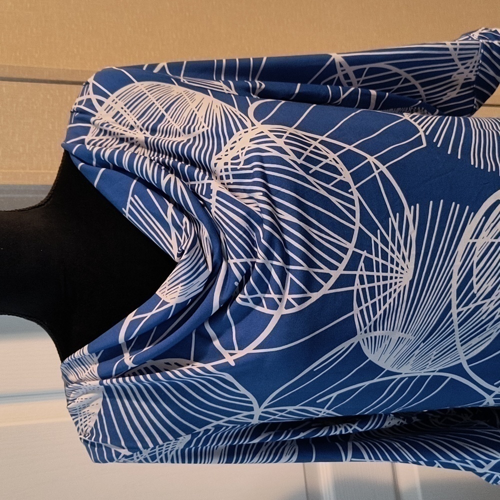 BANANA Republic 3/4 Sleeve Dress Blue/White Size M - Picture 2 of 10